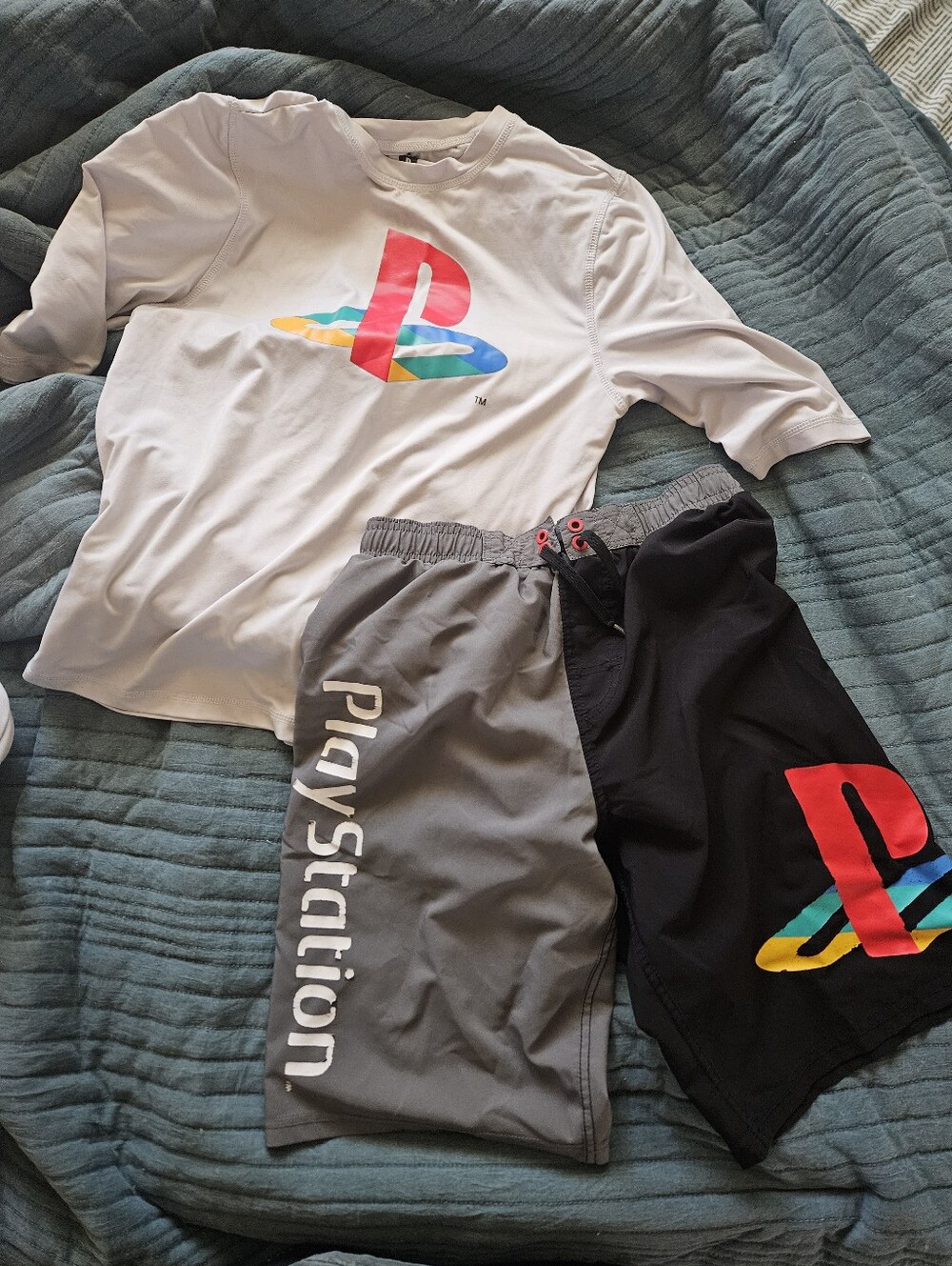 Boys Playstation Rash Guard And Swim Trunks